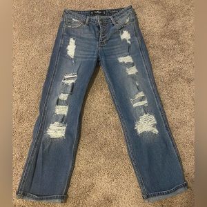 HOLLISTER Mid- Rise Cropped Boyfriend Jeans